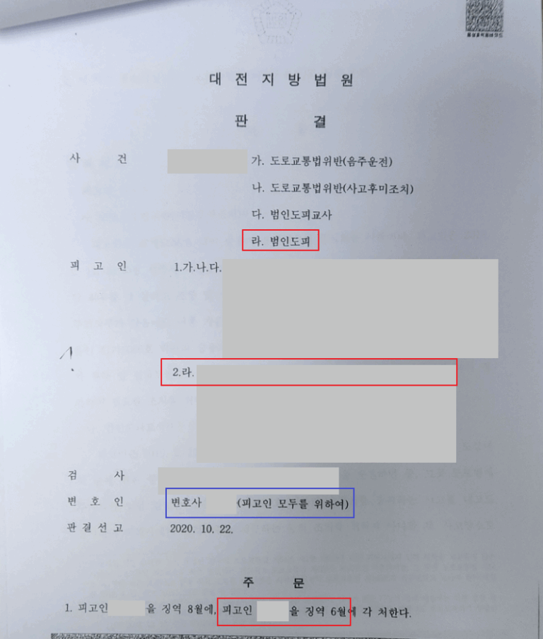 범인도피죄 - 구치소에서 벌금형으로 풀려나다.
