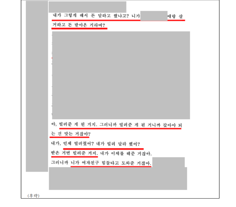 [대여금 청구] 前남친의 소송, 방어 성공하다.